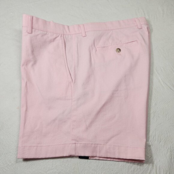 Roundtree & Yorke Mens Size 40  Shorts Classic Chino Flat Front Pink ---14 - Picture 6 of 9